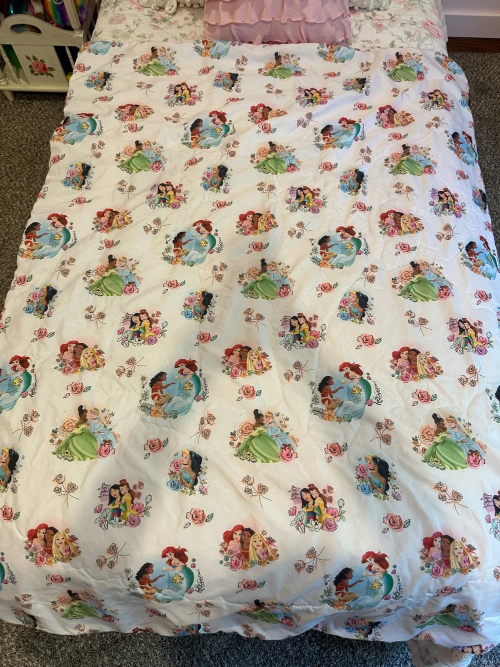 Disney Princess Toddler Bedding Set - Reversible Comforter and Fitted Sheet